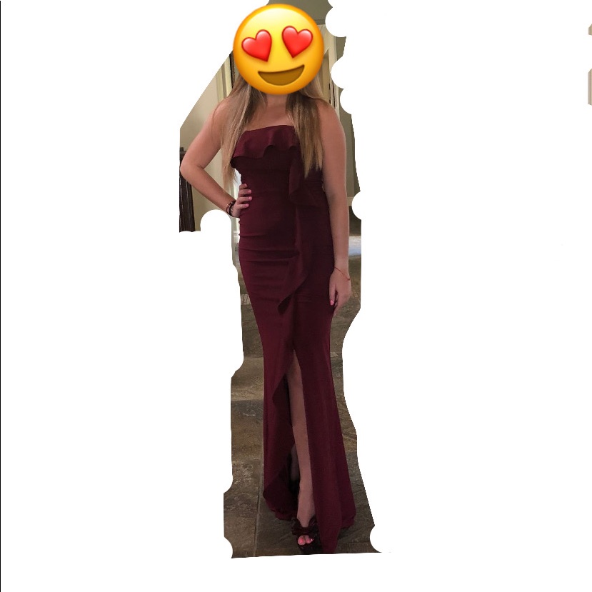 Lulus Burgundy Long Dress With Slit